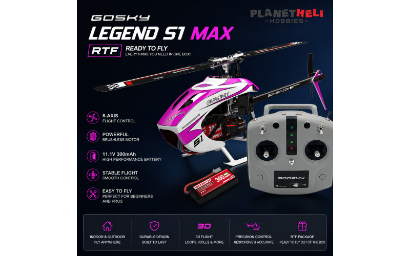 Goosky Legend S1 MAX New Edition  Helicopter (RTF) - Pink